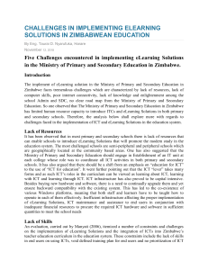 Challenges in implementing ICTs in Zimbabwean Schools