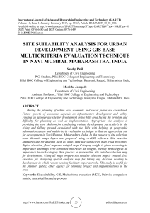 SITE SUITABILITY ANALYSIS FOR URBAN DEVELOPMENT USING GIS BASE MULTICRITERIA EVALUATION TECHNIQUE IN NAVI MUMBAI, MAHARASHTRA, INDIA