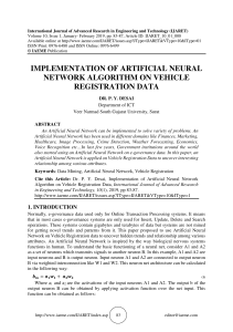 IMPLEMENTATION OF ARTIFICIAL NEURAL NETWORK ALGORITHM ON VEHICLE REGISTRATION DATA