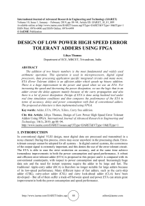 DESIGN OF LOW POWER HIGH SPEED ERROR TOLERANT ADDERS USING FPGA 