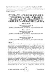 INTEGRATED LAND-USE ZONING, USING TOPOGRAPHICAL DATA: OPTIMIZING VACANT SPACE FOR URBANIZATION AT AKOLE TALUKA, MAHARASHTRA, INDIA