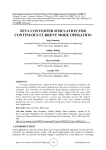 ZETA CONVERTER SIMULATION FOR CONTINUOUS CURRENT MODE OPERATION