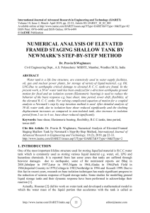 NUMERICAL ANALYSIS OF ELEVATED FRAMED STAGING SHALLOW TANK BY NEWMARK’S STEP-BY-STEP METHOD
