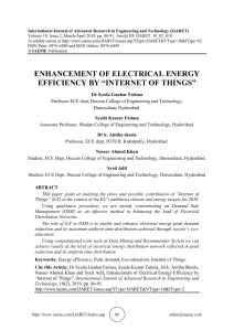 ENHANCEMENT OF ELECTRICAL ENERGY EFFICIENCY BY “INTERNET OF THINGS” 