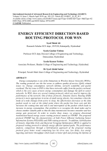 ENERGY EFFICIENT DIRECTION BASED ROUTING PROTOCOL FOR WSN