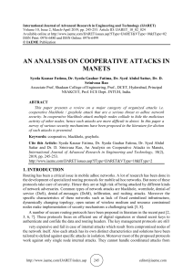 AN ANALYSIS ON COOPERATIVE ATTACKS IN MANETS