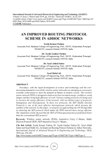 AN IMPROVED ROUTING PROTOCOL SCHEME IN ADHOC NETWORKS