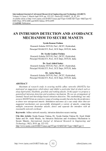 AN INTRUSION DETECTION AND AVOIDANCE MECHANISM TO SECURE MANETS