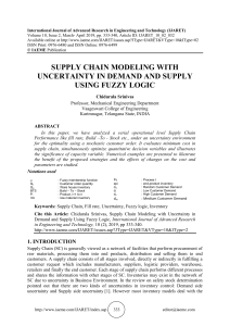 SUPPLY CHAIN MODELING WITH UNCERTAINTY IN DEMAND AND SUPPLY USING FUZZY LOGIC