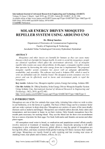 SOLAR ENERGY DRIVEN MOSQUITO REPELLER SYSTEM USING ARDUINO UNO
