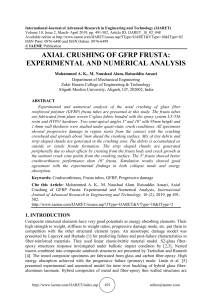 AXIAL CRUSHING OF GFRP FRUSTA: EXPERIMENTAL AND NUMERICAL ANALYSIS