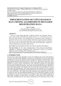 IMPLEMENTATION OF NAÏVE BAYESIAN DATA MINING ALGORITHM ON DECEASED REGISTRATION DATA