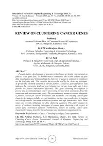 REVIEW ON CLUSTERING CANCER GENES