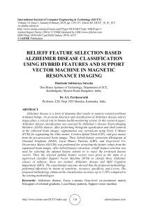 RELIEFF FEATURE SELECTION BASED ALZHEIMER DISEASE CLASSIFICATION USING HYBRID FEATURES AND SUPPORT VECTOR MACHINE IN MAGNETIC RESONANCE IMAGING