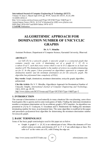 ALGORITHMIC APPROACH FOR DOMINATION NUMBER OF UNICYCLIC GRAPHS 
