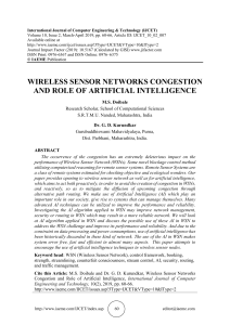 WIRELESS SENSOR NETWORKS CONGESTION AND ROLE OF ARTIFICIAL INTELLIGENCE