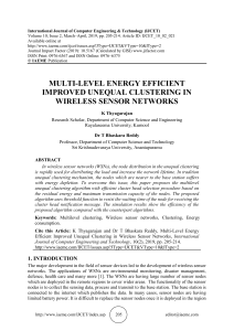 MULTI-LEVEL ENERGY EFFICIENT IMPROVED UNEQUAL CLUSTERING IN WIRELESS SENSOR NETWORKS