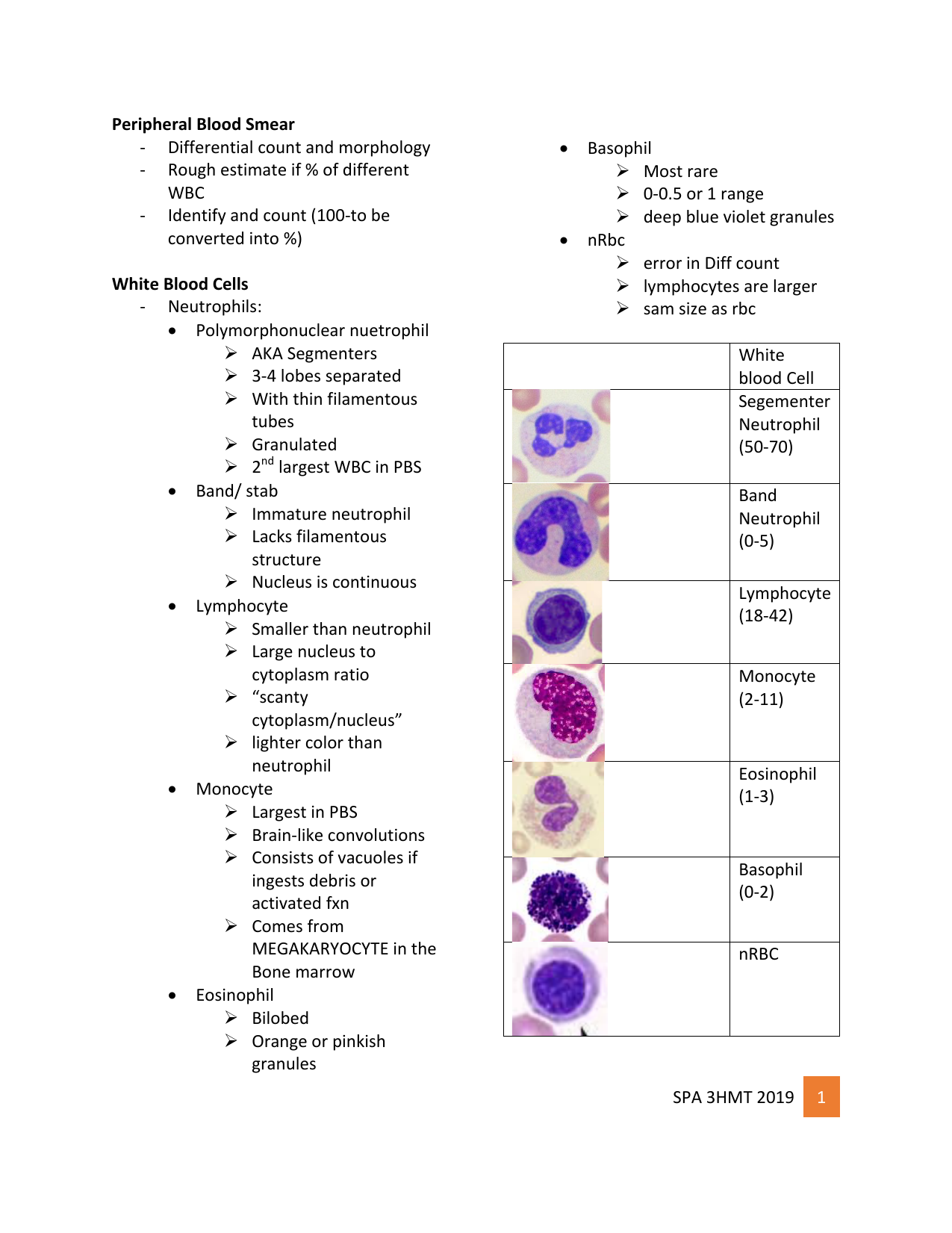 Hema Diff count notes