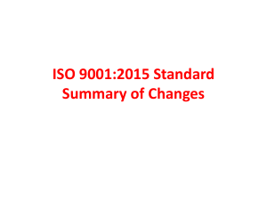 ISO 9001 2015 Standard Summary of Changes