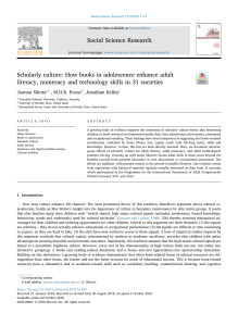Scholarly culture: How books in adolescence enhance adult literacy, numeracy and technology skills in 31 societies