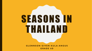 Seasons in Thailand