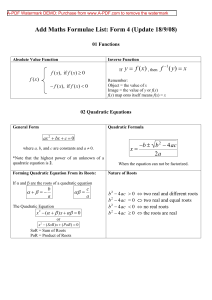 Ad Maths Formula List