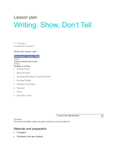 lesson plan - show not tell