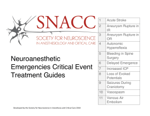 SNACC Neuroanesthetic Emergencies Critical Event Treatment Guides