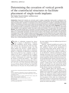 Determining the cessation of vertical growth of the craniofacial structures to facilitate placement of single-tooth implants