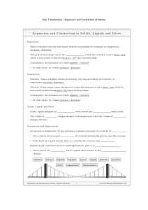 Expansion & Contraction Worksheet