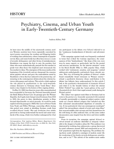 Psychiatry, Cinema, and Youth in Early 20th Century Germany