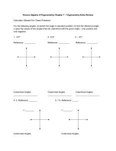 Honors Algebra2 Trigonometry C7 Review Worksheet 2