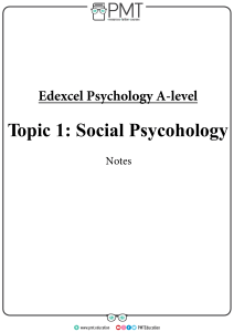 Social Psychology Notes - Edexcel Psychology A-level