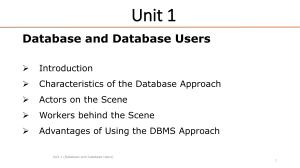 Unit 1 (Database and Database Users)