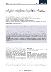 SAMJ 2018 Farley E, Stewart A, Govind M, van den Bergh Antibiotic use KAP primary care prescribers in SA