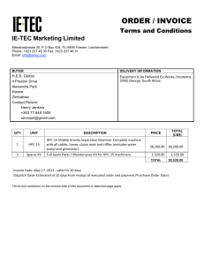 110517 H.E.S. Global - HPC-15 - PO Invoice + T&C