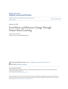 Food Waste and Behavior Change Through Project-Based Learning