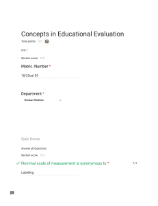 Concepts in Educational Evaluation