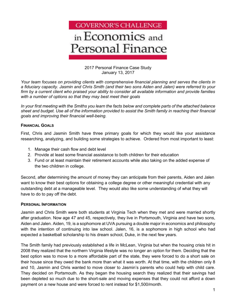 case study on personal financial planning