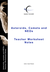 asteroids teacher worksheet