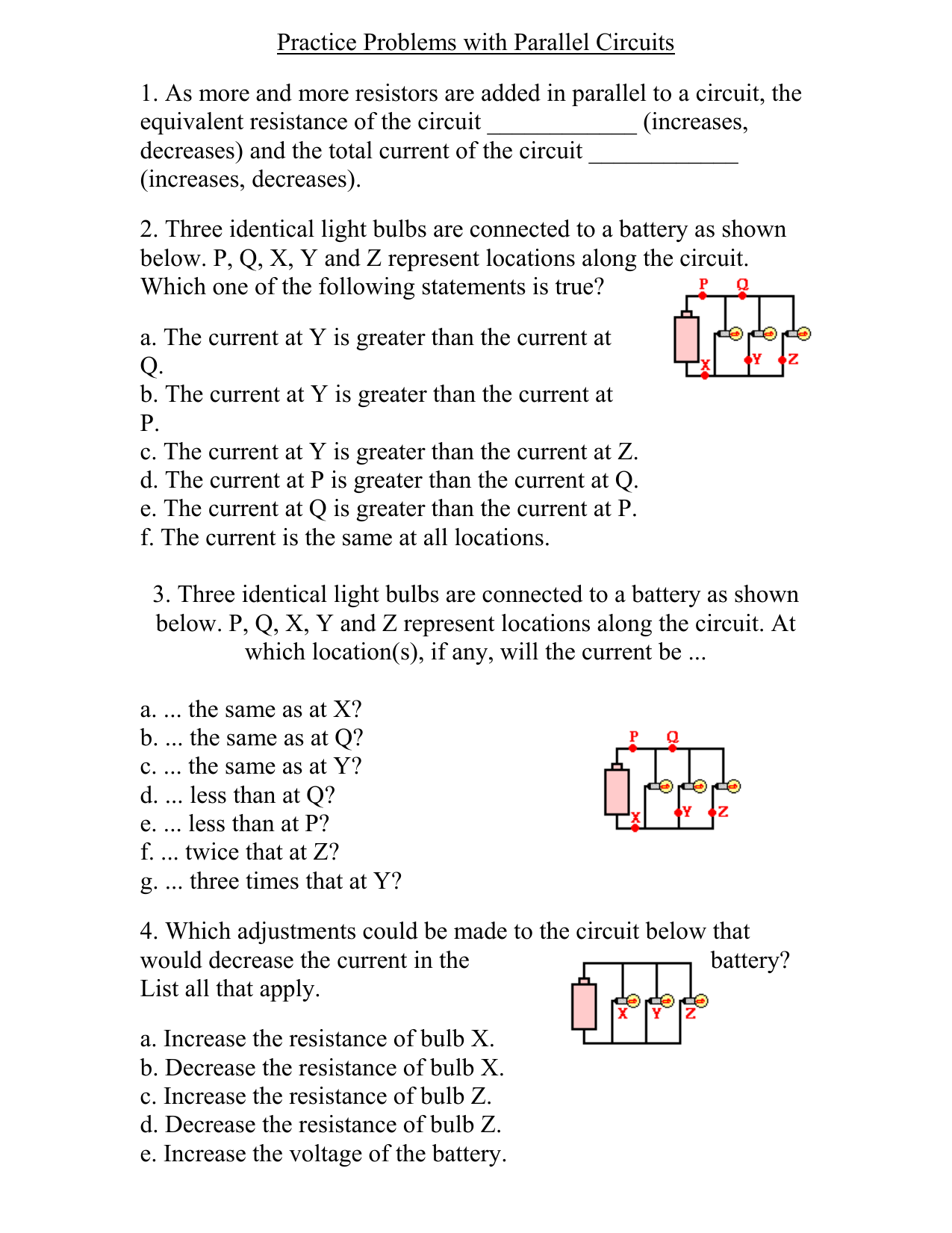 Practice Problems With Parallel Circuits