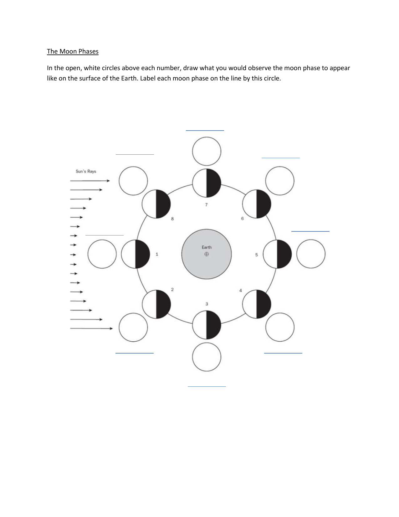 moon phases worksheet (20) Pertaining To Moon Phases Worksheet Answers