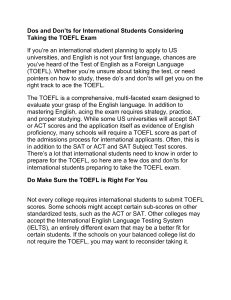 Dos and Dont for TOEFL
