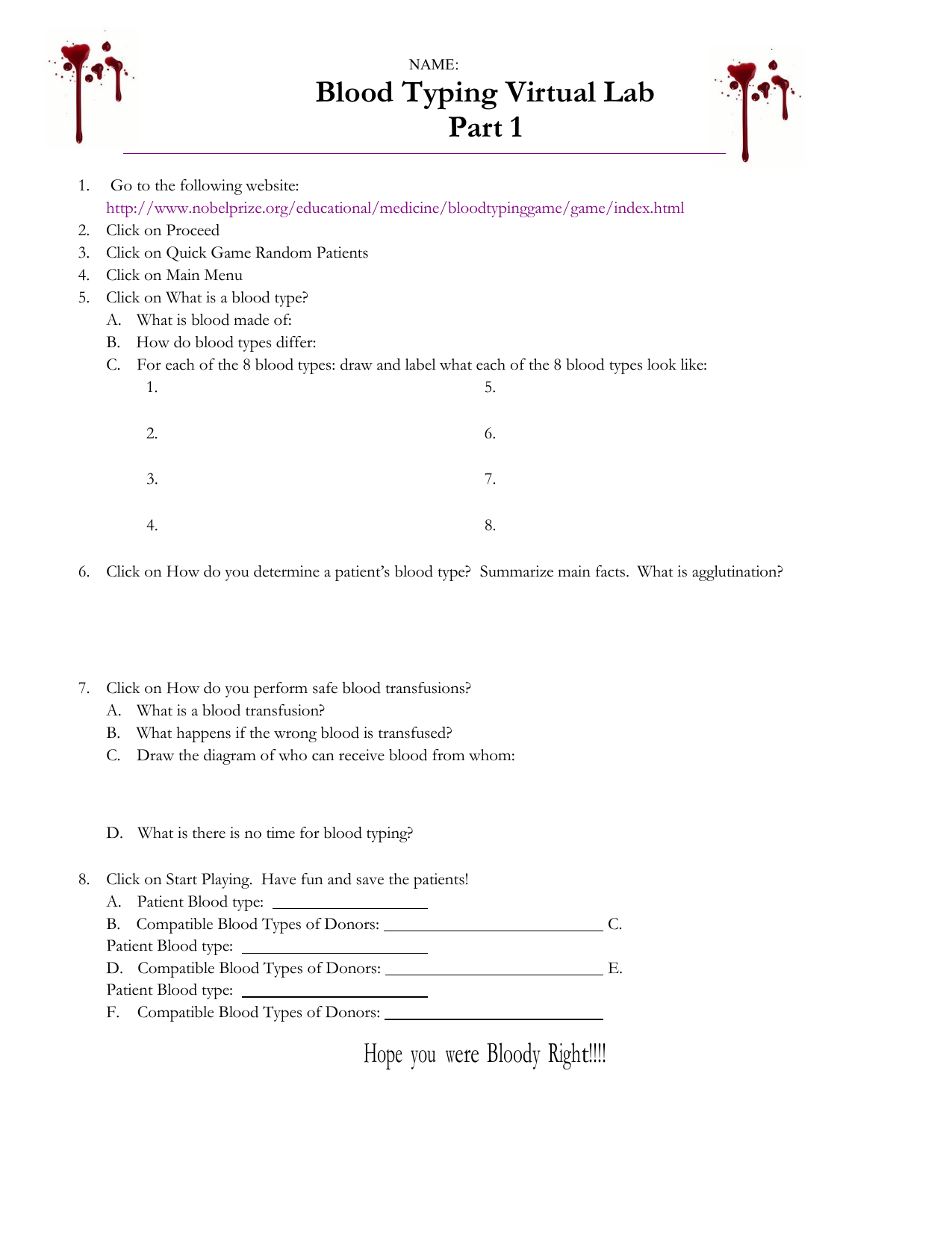 Virtual Blood Type Lab Answer Key Slidesharedocs