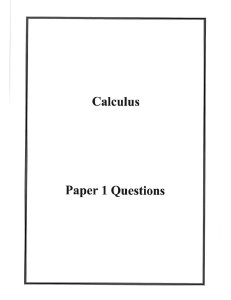 Calculus Paper 1