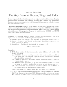 groups rings fields