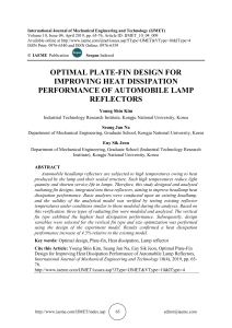 OPTIMAL PLATE-FIN DESIGN FOR IMPROVING HEAT DISSIPATION PERFORMANCE OF AUTOMOBILE LAMP REFLECTORS 