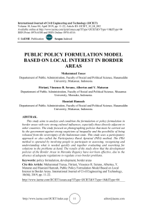 PUBLIC POLICY FORMULATION MODEL BASED ON LOCAL INTEREST IN BORDER AREAS