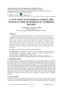 CAVITATION IN MATERIALS USED IN THE MANUFACTURE OF HYDRAULIC TURBINES: REVIEW 