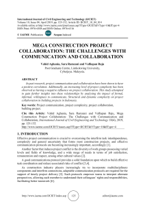 MEGA CONSTRUCTION PROJECT COLLABORATION: THE CHALLENGES WITH COMMUNICATION AND COLLABORATION 